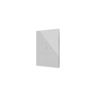 ZENNIO ZVIFXLX6S Interruttori touch capacitivi retroilluminati personalizzabili della famiglia Flat con sensore di prossimità e design piatto (9 mm) in formato XL 6 tasti, argento