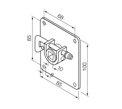NICE 692.12.00 Saddle bracket for 10 mm square pin, with release (to be necessarily coupled with art. 525.10013/AX) 