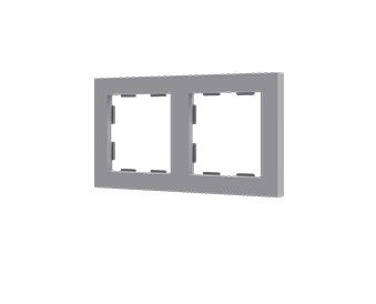 ZENNIO 980000206 ZS55 – Frames for ZS55 switches and sockets, Flat 55 and Tecla 55, 2-gang, silver