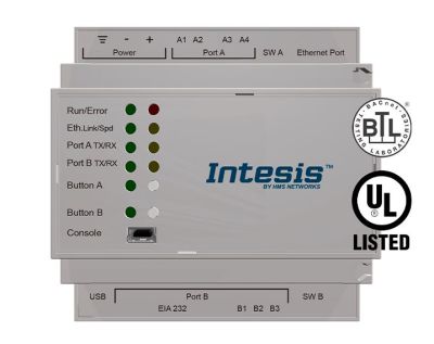 INTESIS INBACDAL0640200 Gateway server DALI a BACnet IP e MS/TP - 1 canale
