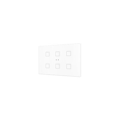 ZENNIO ZVITXLX6W TECLA XL backlit 6-key capacitive touch switch, white