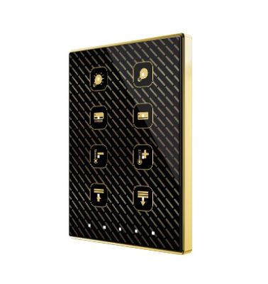 ZENNIO ZVI-TMDP6-G ZVI-TMDP6-G TMD Plus KNX Capacitive Touch Switch, 6 buttons, gold
