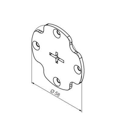 NICE 1025.01.00 Adattatore universale bianco compatibile con supporti Rollease della serie R16 (interasse 48 mm)