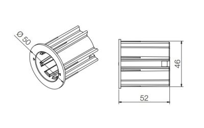 NICE 991.40.00 White cap kit for Rollease 2'' (30 mm) type roller, for 35/45 mm motors