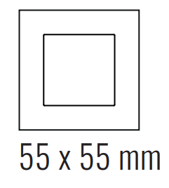 EKINEX EK-DQG-CHA Placca Deep (FF e 71 e 20Venti ) quadrata METAL HT (CROMATO) champagne