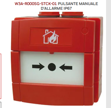 NOTIFIER W3A-R000SG-STCK-01 PULSANTE MANUALE D'ALLARME IP67
