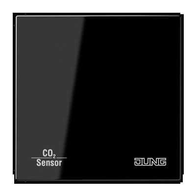 JUNG CO2LS2178SW Termostato ambiente KNX con sensore CO2 e umidità aria con accoppiatore bus integrato e interfaccia per pulsanti- 2 canali- nero