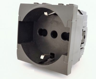 MAPAM 814N Schuko Unel socket (16A-250V) Art 814N Black -