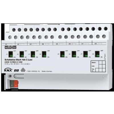 JUNG 2308.16REGCHM 8-channel KNX switching actuator - for C load - with load current measurement