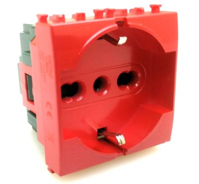 MAPAM 514R Schuko (16A-250V) Joy 514R Red socket for emergency line Red