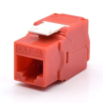 WP RACK WPC-KEY-6AUP-TL/R PRESA KEYSTONE CAT.6A UTP, TOOLLESS, COLORE ROSSO