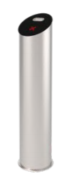 NICE TORNELLI POST5 Colonnina Ø204mm con supporto per lettore biglietti ed indicazione a LED e coperchio in vetro temperato - Acciaio inossidabile spazzolato AISI304