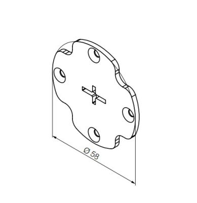 NICE 1025.01.00 Universal white adapter compatible with Rollease R16 series supports (48 mm center distance)
