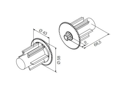 NICE 988.20.00 White intermediate cap kit for 48 mm Acmeda type roller, for 35 mm motors