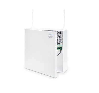 ELDES ESIM384 Microprocessor control unit with 64 wireless devices with 8 wired zones on board (16 with the zone duplication function) expandable up to 144 zones, including 64 wireless devices.