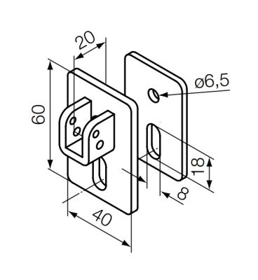 NICE 693.07.00 Support kit with bracket and saddle for 10 mm 