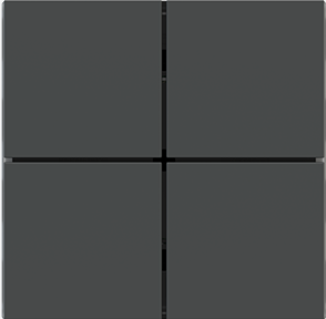 EKINEX EK-TQQ-FGB Kit 4 tasti FF (Form/Flank/NF) quadrati (40x40) Colore Grigio Bromo