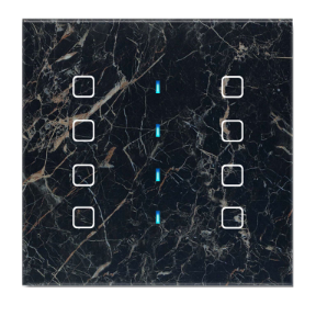 BLUMOTIX BX-F-QBM8 QUBIK MARBLE Glass Cover 8 Buttons 80X80mm Black