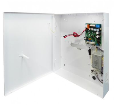 RISCO RP128PSPSEUA 3A remote power supply, n.2 outputs, supervised, bus connection, supplied with protected metal housing.