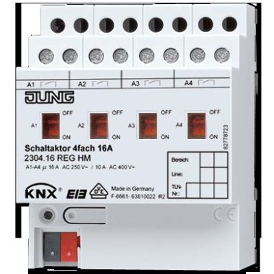 JUNG 2304.16REGHM 4-channel KNX switching actuator