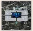 BLUMOTIX BX-F-QBMT4 QUBIK MARBLE Glass thermostat cover 4 Buttons 80X80mm Black