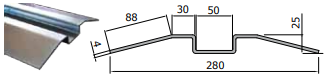 ABTECNO APE-150/8007 POLY-PAVI GUIDA ACCIAIO ZINCATA 300 MM A PAVIMENTO DA ESTERNO DA 2 MT