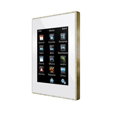ZENNIO ZVI-Z41PRO-WB Touch Z41 Pro, brass frame, white