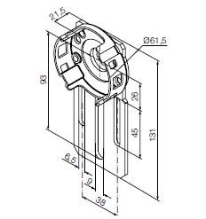 NICE 702.17.00 Compact, adjustable support (standard) Era M series supports 45 mm diameter