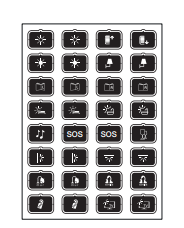 EELECTRON 9025ISH-3 CUSTOM BEDSIDE KNX PLATES BLACK ICON SET - H - 32 ICONS