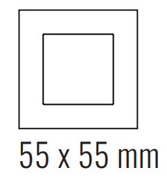 EKINEX EK-DQG-GAE Placca Deep (FF e 71 e 20Venti ) quadrata - Plastica nero intenso