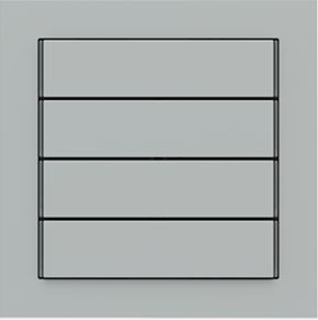 EKINEX EK-T4R-FGE kit of 4 horizontal rectangular Linea 71 buttons (60 x 15) in efeso gray colour