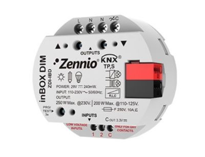 ZENNIO ZDI-IBD  inBOX DIM Universal dimmer for flush mounting. One channel x 250 W