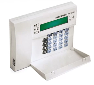 80KP2200311 Elkron KP100D control keypad for MP110 alarm control unit with 16-character LCD display.