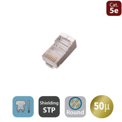 WP RACK WPC-MDP-882-5F-R50 PLUG CAT.5e RJ45 FTP PER CAVO TONDO FLESSIBILE