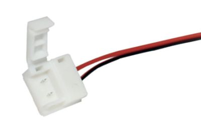 LEDCO CNT1015W CONNETTORE SINGOLO STRIP IP65 10 MM. C/CAVO 15 CM.