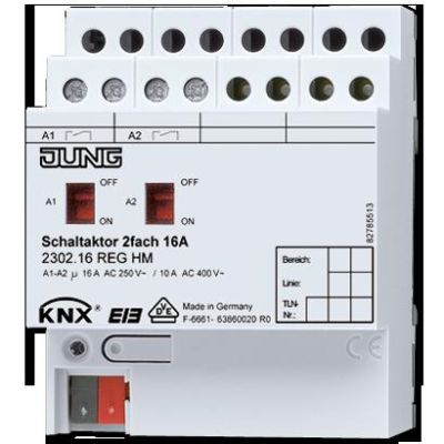 JUNG 2302.16REGHM 2-channel KNX switching actuator