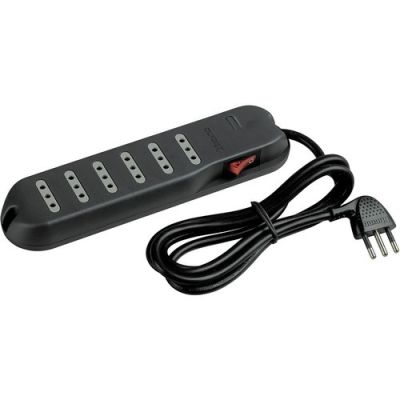 BTICINO BT-3630GB Slim6-PR.6x2P+T 10A 1.5m int. grey