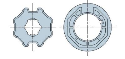 NICE 631.40.00 Octagonal 70x(1 to 1.5) wheel + crown 