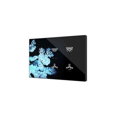 ZENNIO ZVIFXLX6  Interruttori touch capacitivi retroilluminati personalizzabili della famiglia Flat con sensore di prossimità e design piatto (9 mm) in formato XL 6 tasti, custom