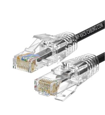 WP RACK WPC-PAT-6AU002BL-S SLIM PATCH CABLE CAT.6A U-UTP, 0.20m BLACK