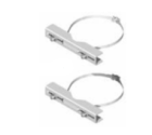UNISTAB AL2002Z pair of 200mm supports 2 stainless steel collars p/pole d. 50