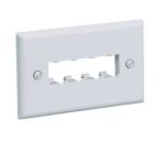 PANDUIT CFPH4AW Faceplate- 4 Port- Single Gang- Horizontal- Arctic White