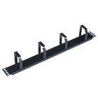 WP RACK WPN-ACM-101-B METAL CABLE MANAGEMENT PANEL 1U, BLACK RAL 9005