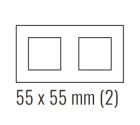 EKINEX EK-P2P-GA 2-gang plastic cover plate, 55x55mm window