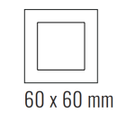 EKINEX EK-DQS-CBM Placca Deep (FF e 71 e 20Venti ) quadrata -METAL HT (CROMATO)  - black metal
