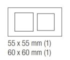 EKINEX EK-D2G-MA Placca doppia 1 finestra 55X55 + 1 finestra 60X60 in plastica