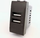 MAPAM 821N Double Usb 2A Socket Art 821N Black