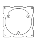 EKINEX EK-SM1-CHT Supporto metallico sostututivo per montaggio componenti di serie civile (Feller 60x60 mm) presa tripla