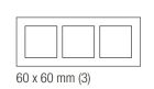 EKINEX EK-D3S-GB Placca tripla in alluminio 3 finestre 60X60