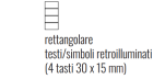 EKINEX EK-T4R-20-BT-GAE kit 4 tasti Serie 20 rettangolari orizzontali (30x15) colore nero intenso